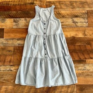 True Craft Blue Denim Sleeveless Button Down Dress, Women's Size S